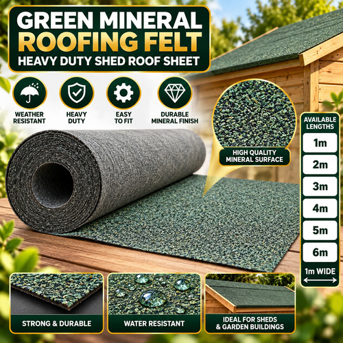 Green mineral roofing felt - roofing,